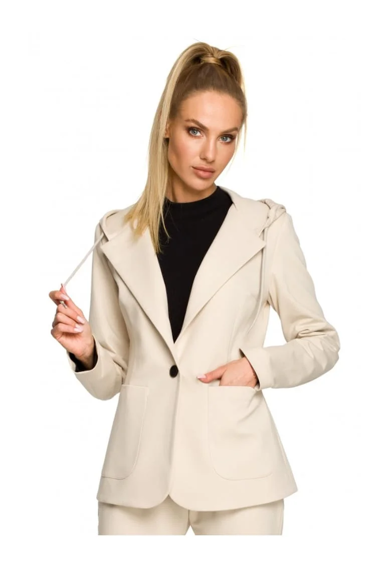 Jacheta dama,  Bumbac/Elastan, Crem