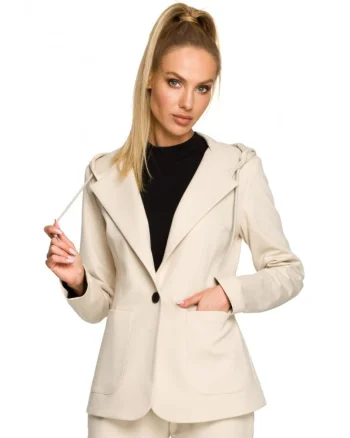Jacheta dama,  Bumbac/Elastan, Crem