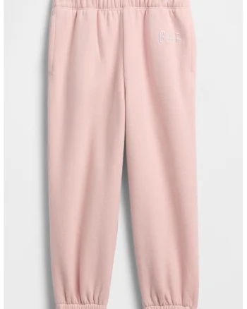 Pantaloni de trening cu logo brodat, Roz pal