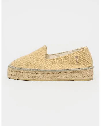 Espadrile uni din material textil, Bej
