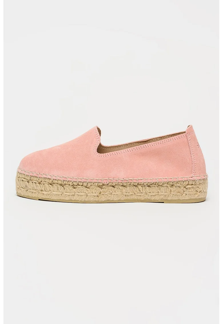 Espadrile din piele intoarsa, Roz
