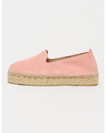 Espadrile din piele intoarsa, Roz