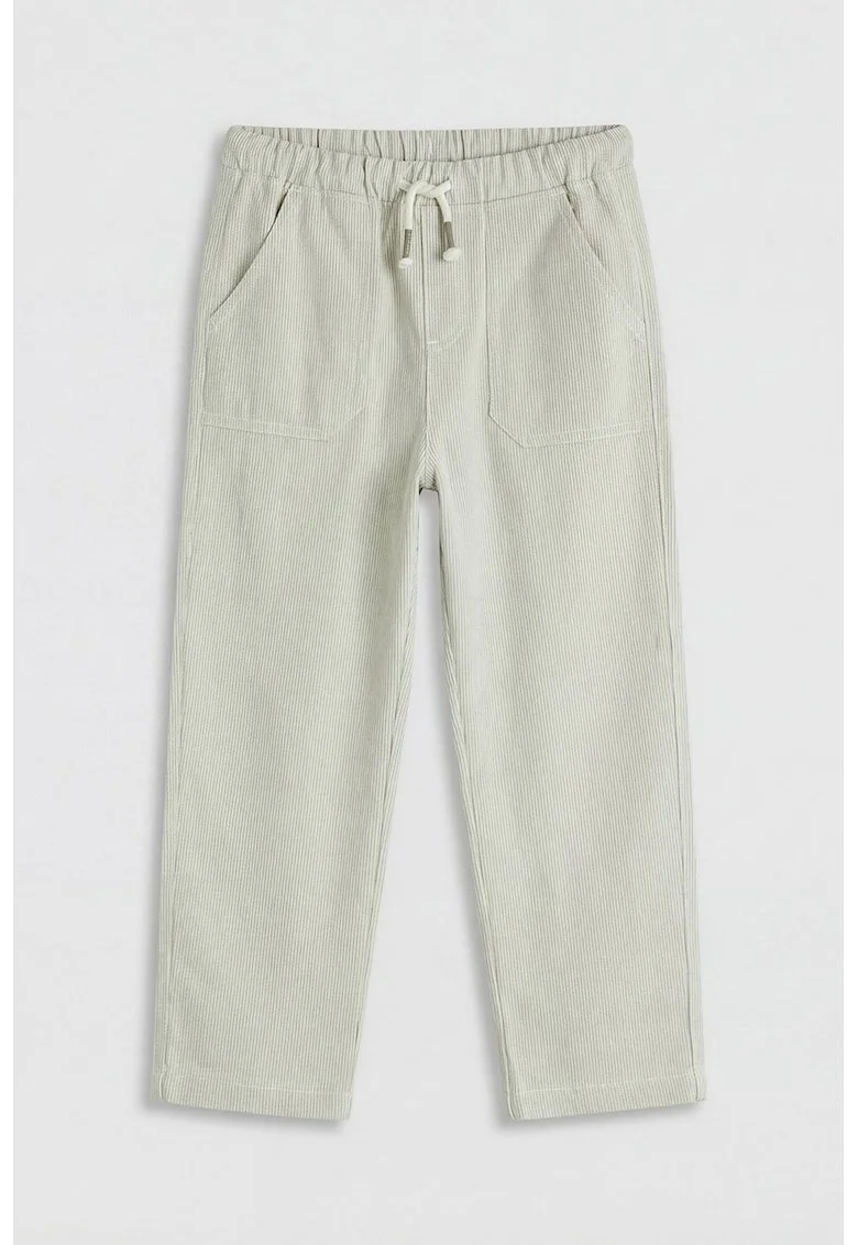 Pantaloni din reiat cu snur, Verde