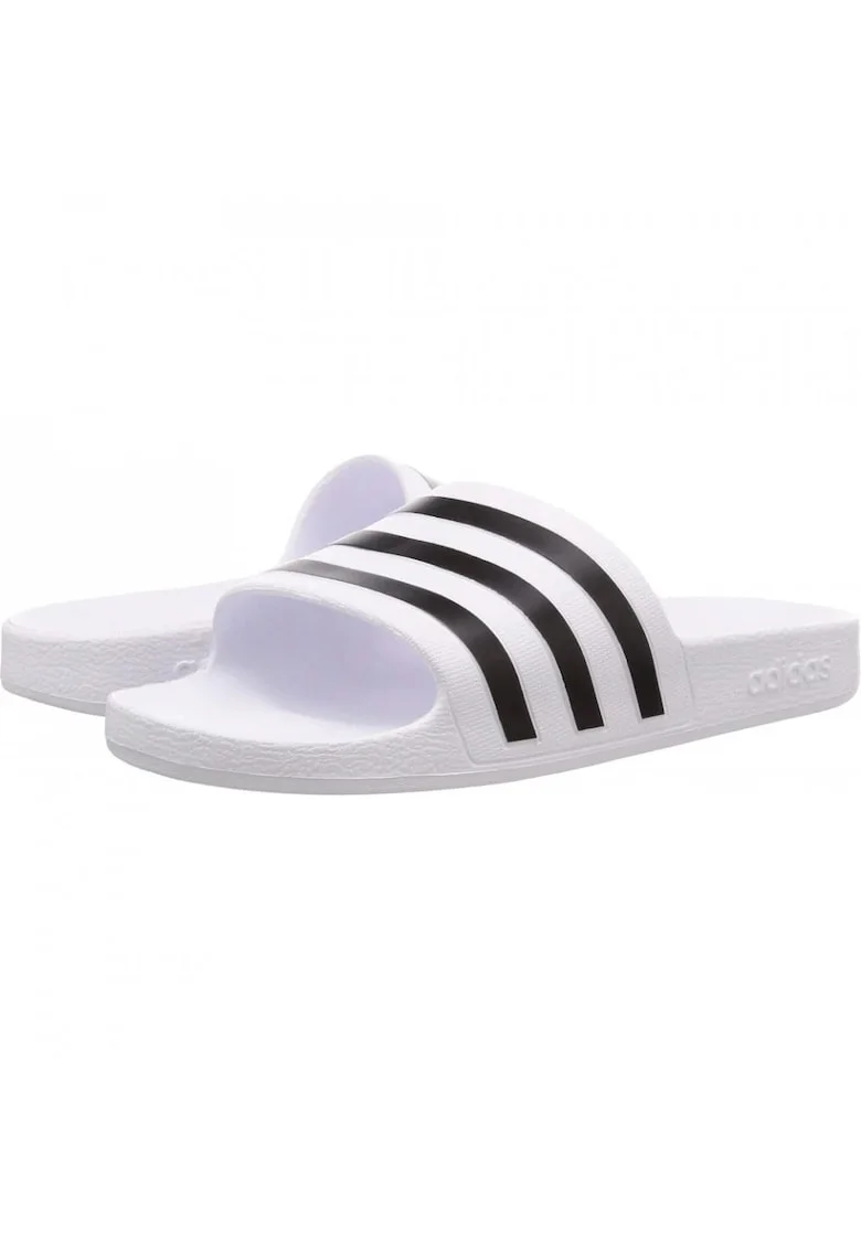 Papuci Adilette Aqua, Alb | Negru