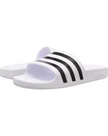 Papuci Adilette Aqua, Alb | Negru