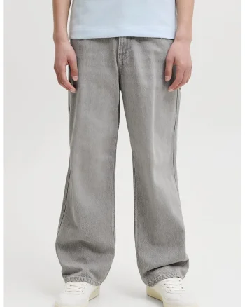 Blugi relaxed fit, Gri melange