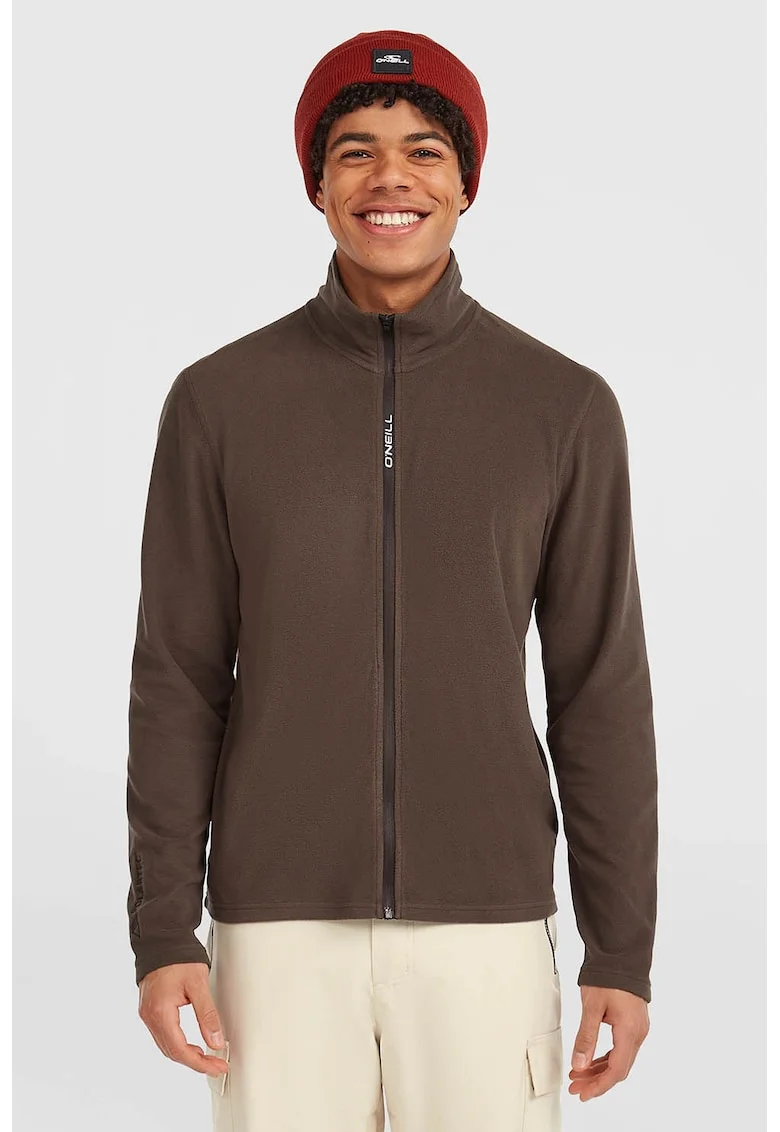 Jacheta slim-fit din fleece cu fermoar, pentru schi FWC Cruz Jack, Maro inchis