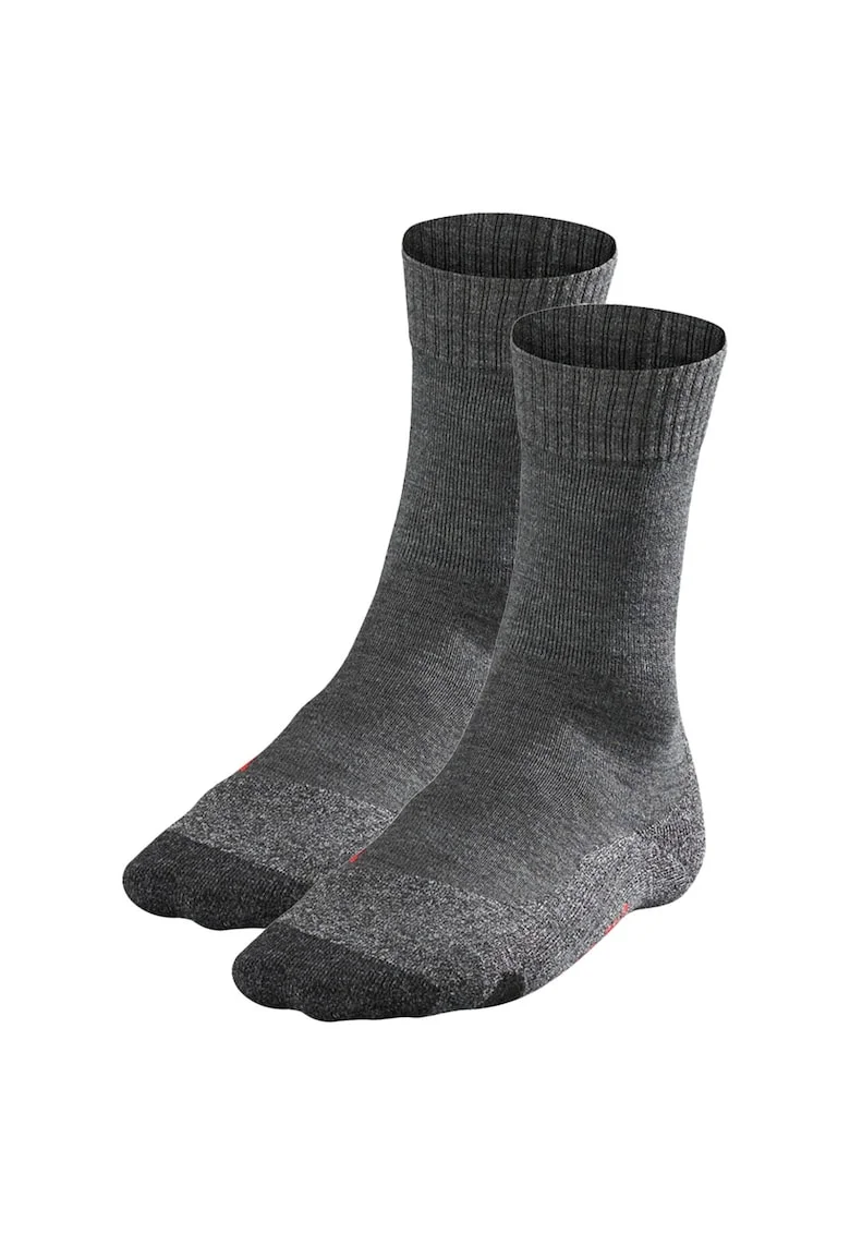 Set de sosete din amestec de lana, pentru trekking TK2- 2 perechi, Gri melange