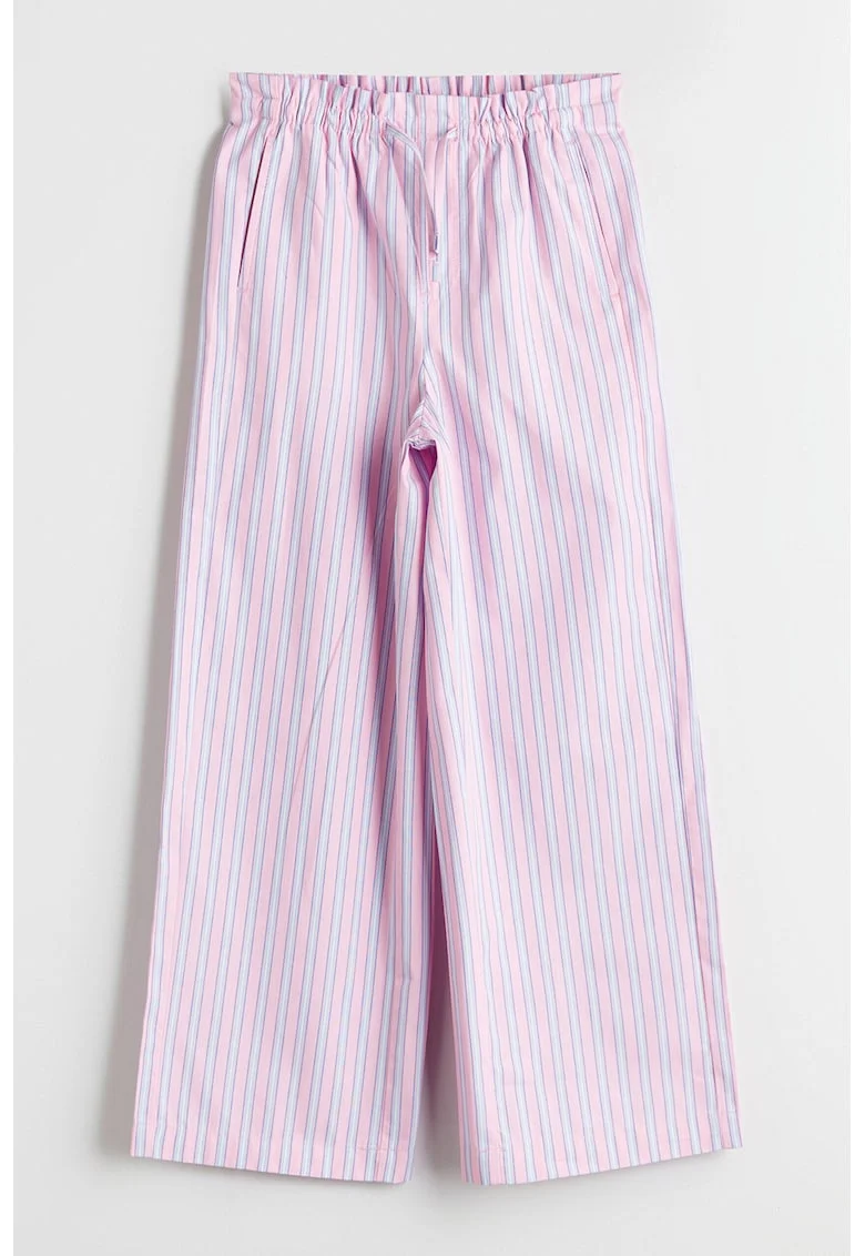 Pantaloni ampli cu dungi, Roz/Albastru deschis