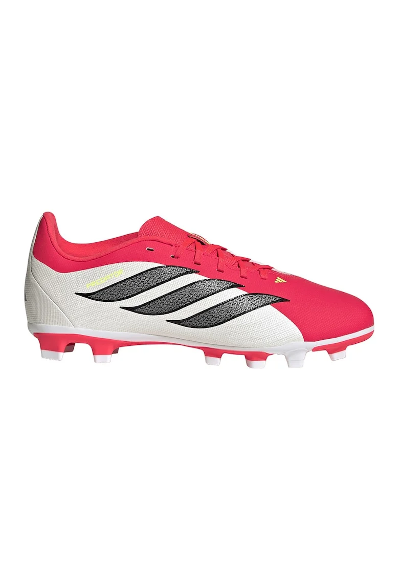 Pantofi Predator cu crampoane, pentru fotbal, Negru stins/Rosu vermillion/Alb murdar/Verde fistic