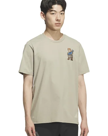 Tricou cu imprimeu grafic pentru drumetii, Maro taupe