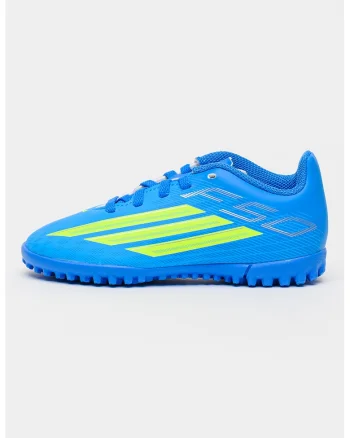 Pantofi F50 Club TF pentru fotbal, Albastru royal/Verde lime