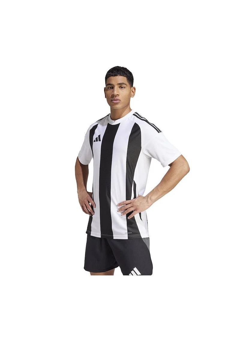 Tricou sport barbati  Striped 24, poliester, alb/negru, Negru