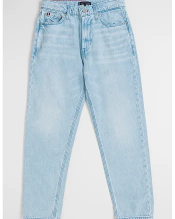 Blugi din denim cu talie inalta Archive, Albastru deschis melange