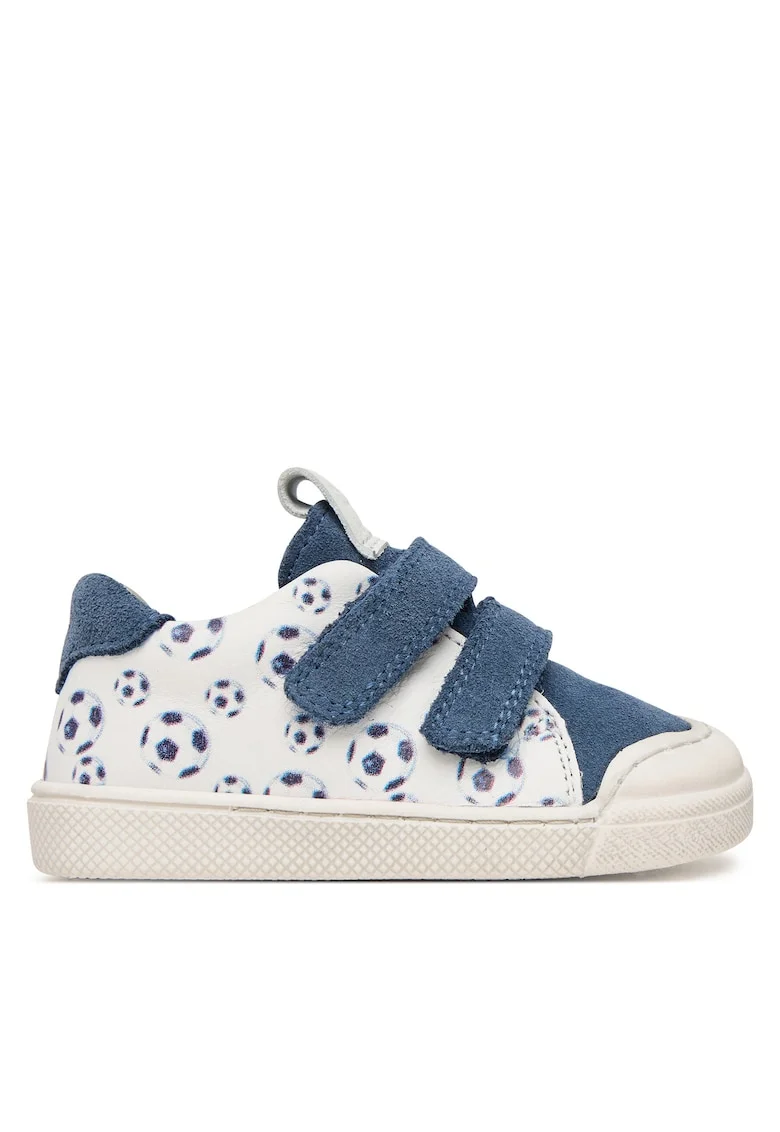 Pantofi sport copii,  piele naturala, velcro, Alb