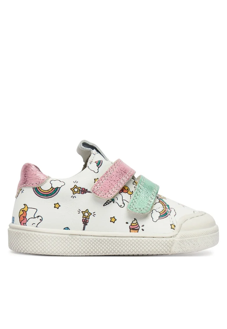 Pantofi Sport  piele naturala, alb, Velcro, Alb