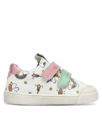 Pantofi Sport  piele naturala, alb, Velcro, Alb