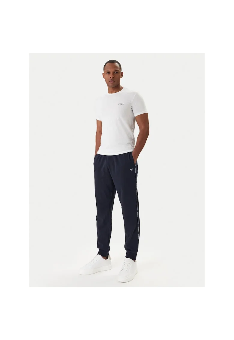 Pantaloni trening barbati,  bumbac/pwqfoliester, bleumarin, Bleumarin