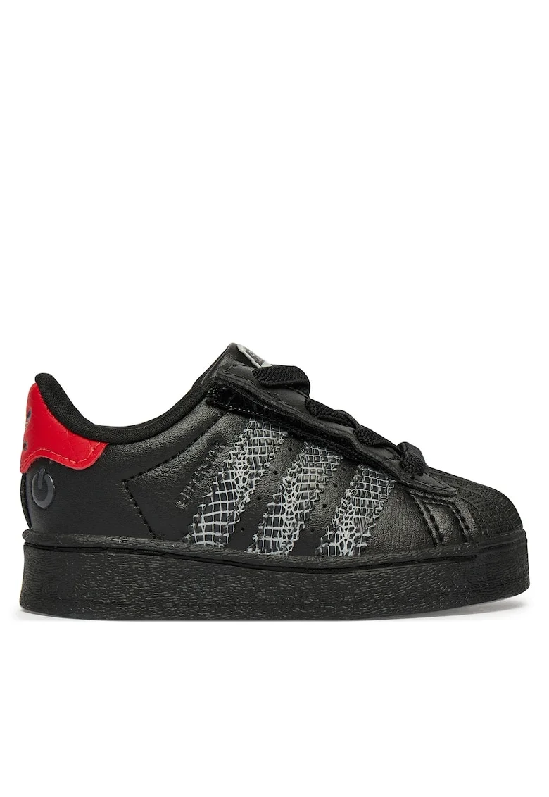 Pantofi sport copii,  piele ecologica, negru, Velcro, Negru