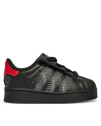 Pantofi sport copii,  piele ecologica, negru, Velcro, Negru