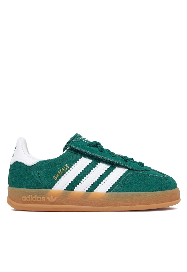 Pantofi sport copii,  piele naturala, verde, sistem inchidere Velcro, Verde
