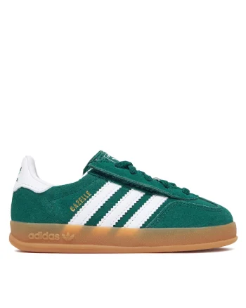 Pantofi sport copii,  piele naturala, verde, sistem inchidere Velcro, Verde