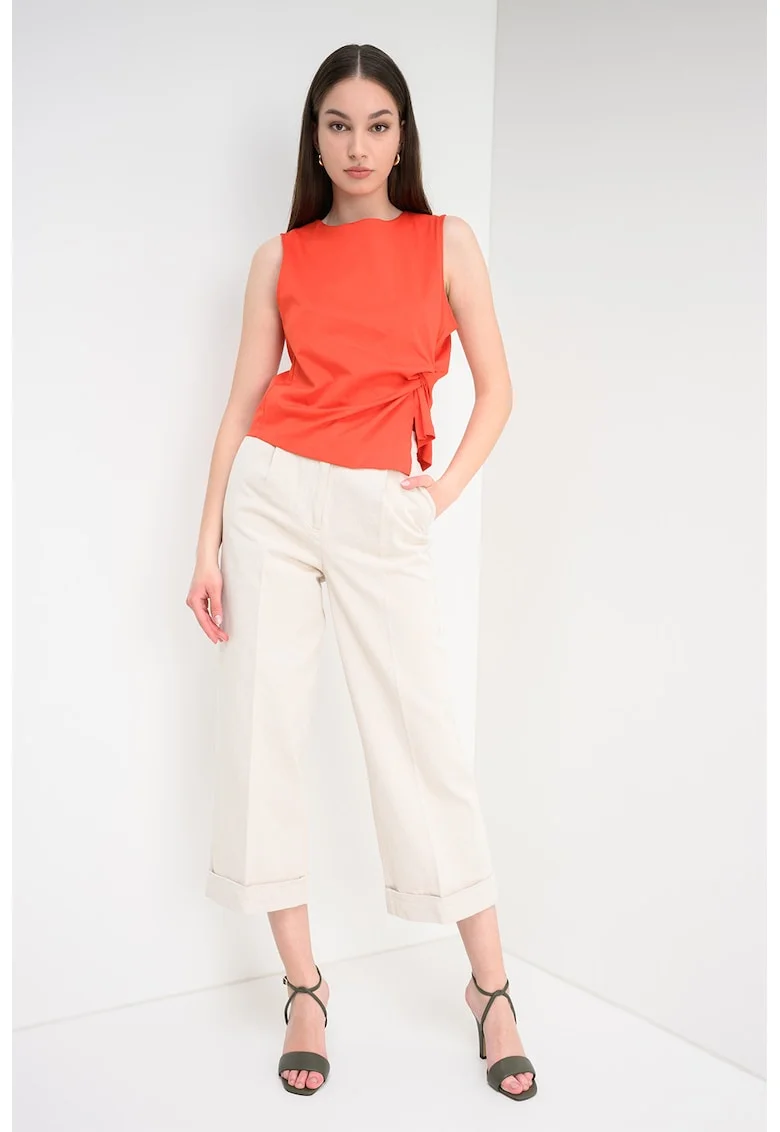 Top cu model uni si detaliu cu fronseu, Portocaliu mandarina