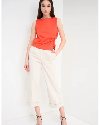 Top cu model uni si detaliu cu fronseu, Portocaliu mandarina