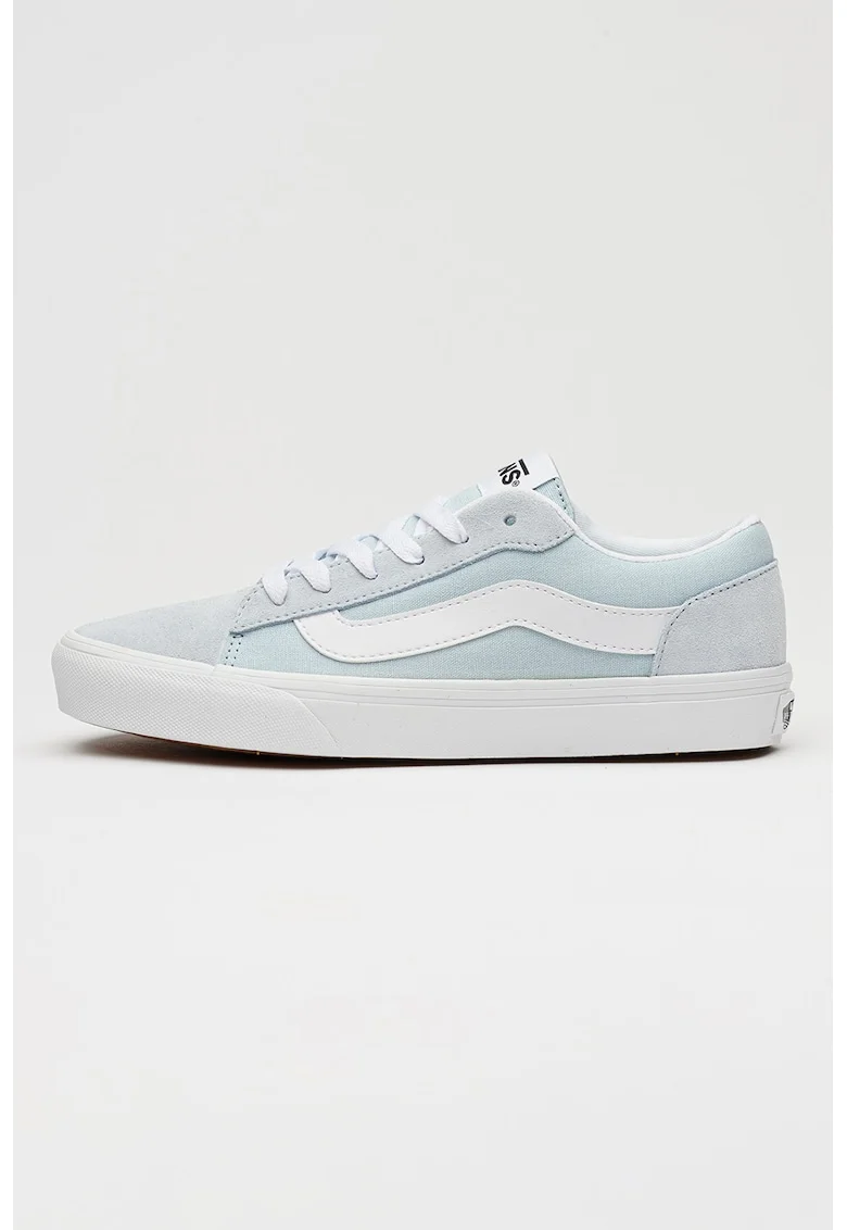 Pantofi sport cu detalii din piele intoarsa Vero, Alb/Albastru deschis