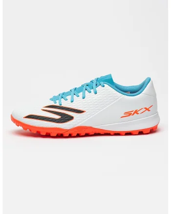 Pantofi low-cut Skx 2 Club pentru fotbal, Albastru prafuit/Portocaliu mandarina/Alb optic