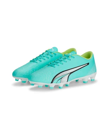Pantofi cu detalii contrastante pentru fotbal Ultra Play, Alb/Negru/Verde menta