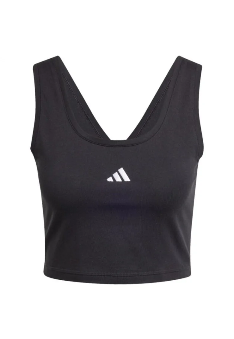Maiou sport dama,  Essentials, bumbac, logo mic, negru,