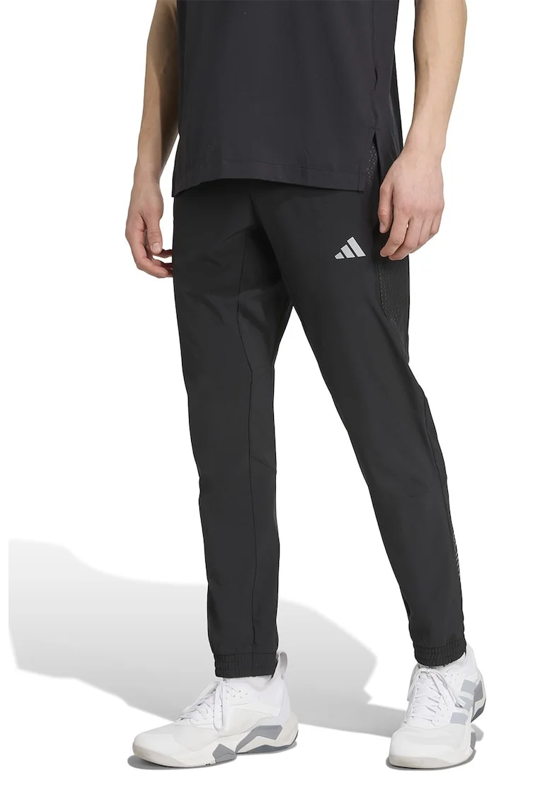 Pantaloni slim fit pentru fitness Tech, Negru