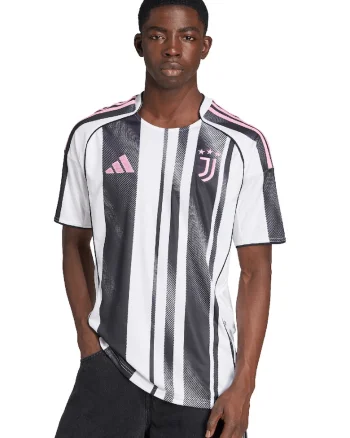 Tricou slim fit pentru fotbal Juventus, Alb/Negru/Roz pastel