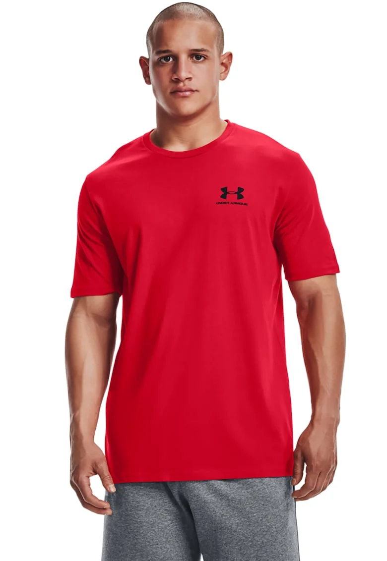 Tricou cu decolteu rotund, pentru fitness Sportstyle, Rosu/Negru