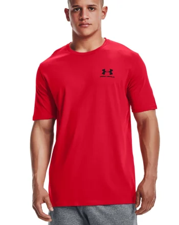 Tricou cu decolteu rotund, pentru fitness Sportstyle, Rosu/Negru