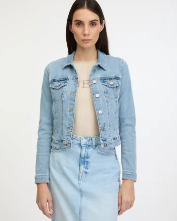 Jacheta din denim cu buzunare, Albastru deschis