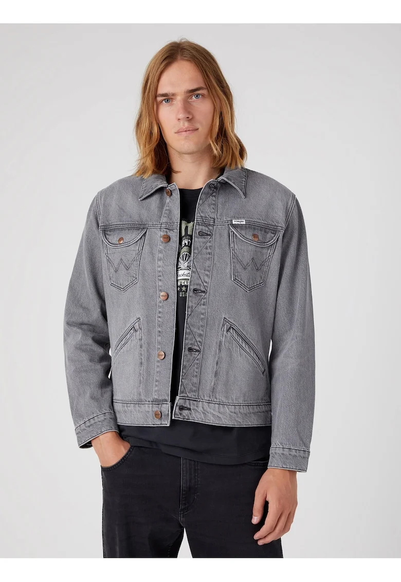 Grey Men'S  Icons Denim Jacket