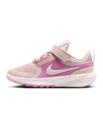 Pantofi wedge Star Runner 5 cu velcro, pentru alergare, Roz prafuit