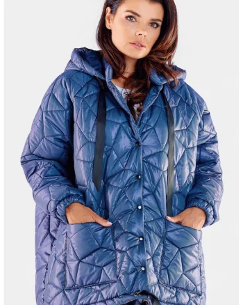 Geaca oversize cu gluga,, Albastru inchis