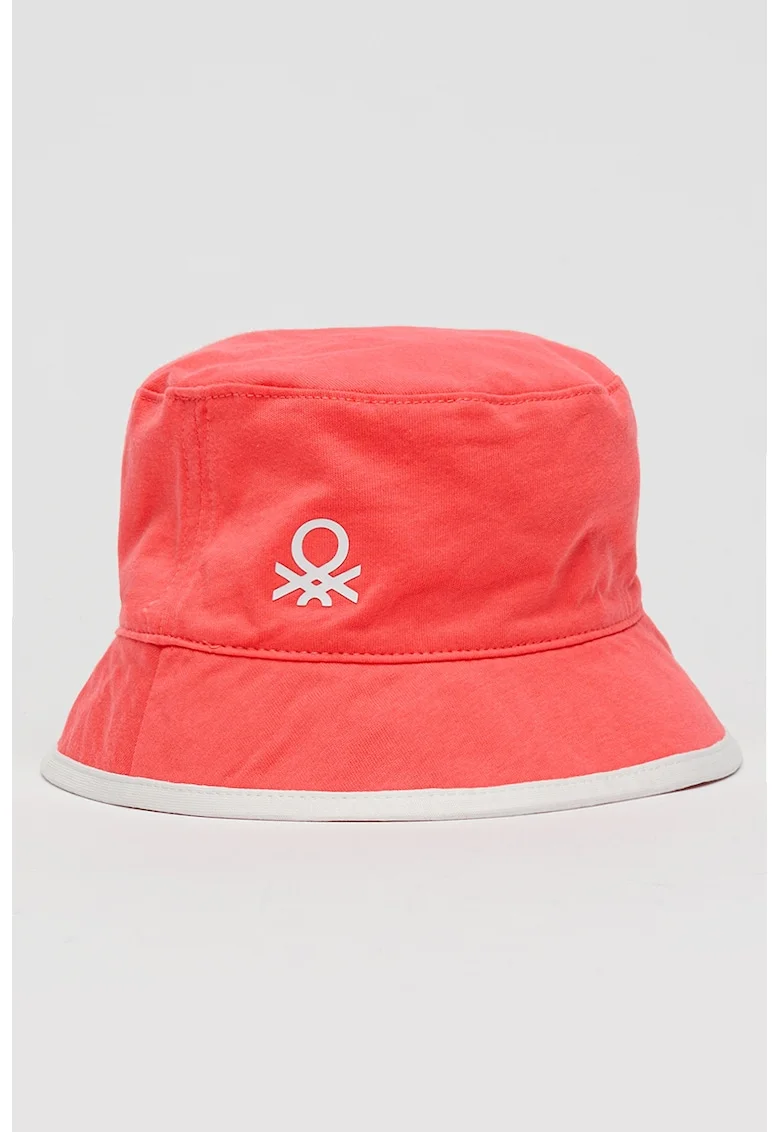Palarie bucket reversibila, Alb/Roz