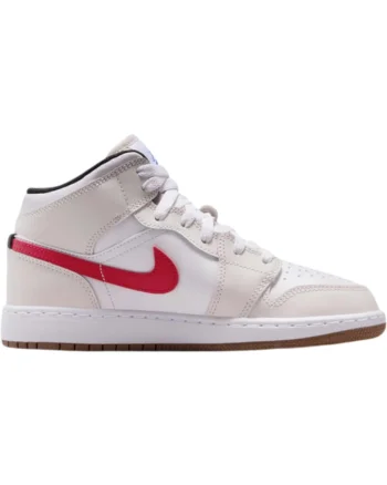 Pantofi sport  Air Jordan 1 Mid GS 60022, Rosu/Bej