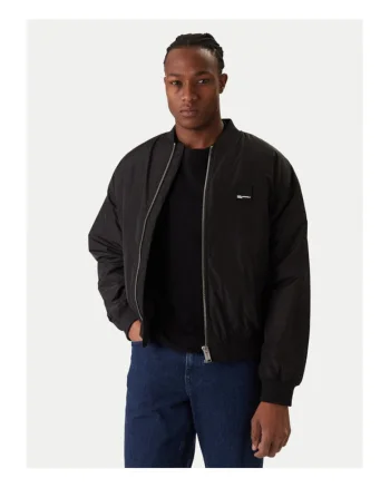 Geaca bomber barbati,  negru, material reciclat, umplutura sintetica