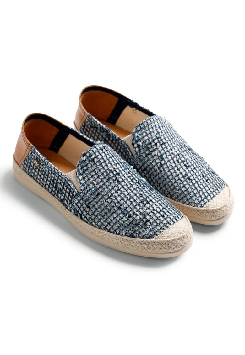 Espadrile cu aspect tesut, Rosu/Albastru