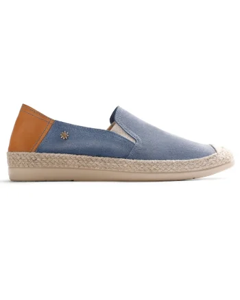 Espadrile din piele intoarsa si piele, Albastru deschis