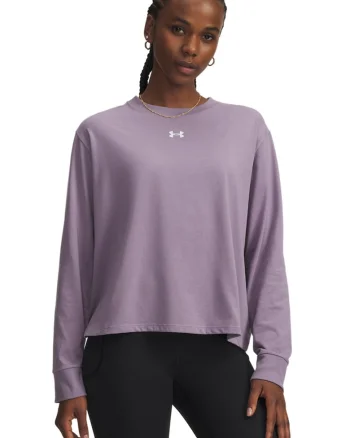 Bluza cu decolteu la baza gatului pentru fitness Boxy, Lila