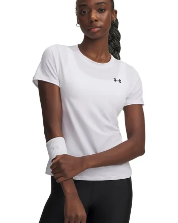 Tricou slim fit din plasa pentru fitness Tech, Alb