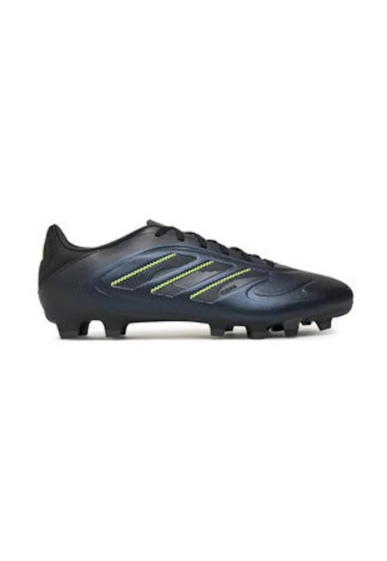 Pantofi sport piele ecologica cu crampoane, pentru fotbal, Negru