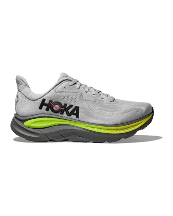 Pantofi Clifton 10 cu logo pentru alergare, Gri deschis/Verde lime