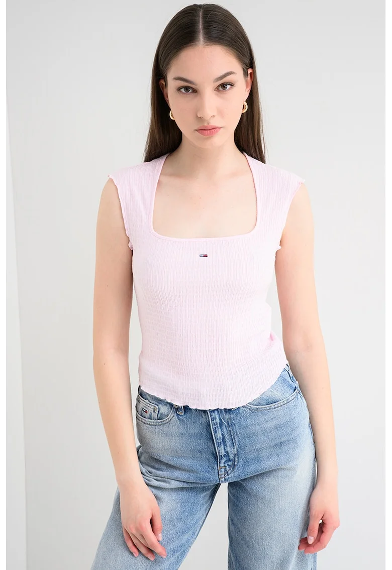 Top slim fit elastic, Roz pal